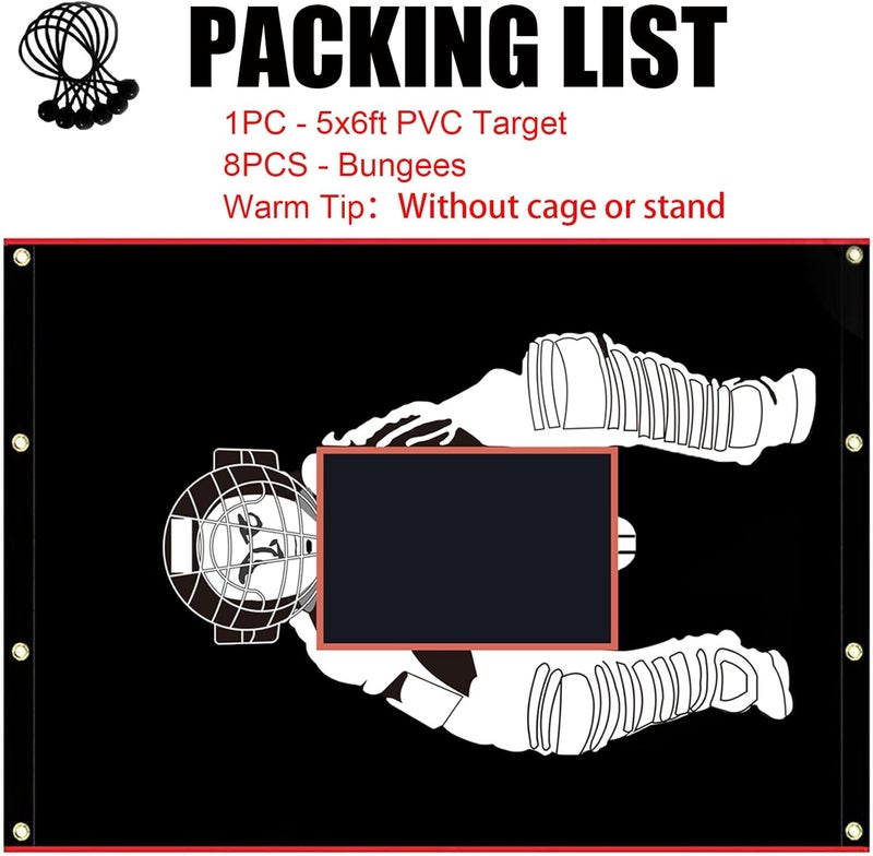 Supvision Batting Cage Backstop with Strike Zone Heavy Duty PVC Coated Oxford Fabric Vinyl Baseball Backstops with Catcher Softball Pitcher Training Equipment Aid - Image 3